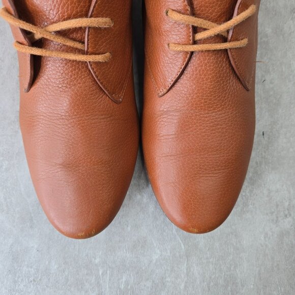 Cole Haan Chukka Boots 8 Brown Leather Cottage Lagenlook Lace Up Ankle Booties - Picture 9 of 11